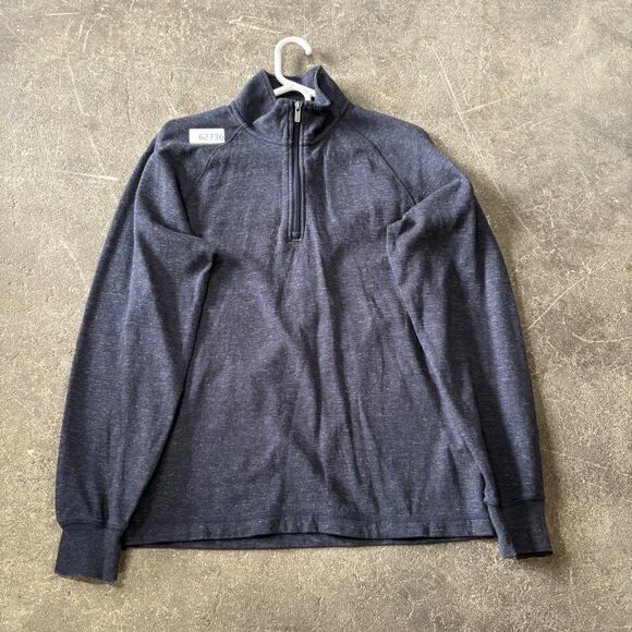 L.L. Bean Jacket Mens S Blue Gray Pullover 1/4 Zip Sweater Mock Neck Outdoors - Picture 1 of 8